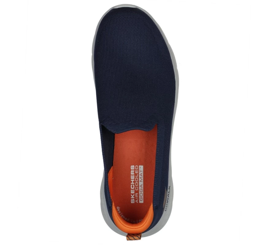 SKECHERS Men's Go Walk Flex - Rightful Walking Shoes in Navy/Orange | Comfortable & Lightweight Sneakers