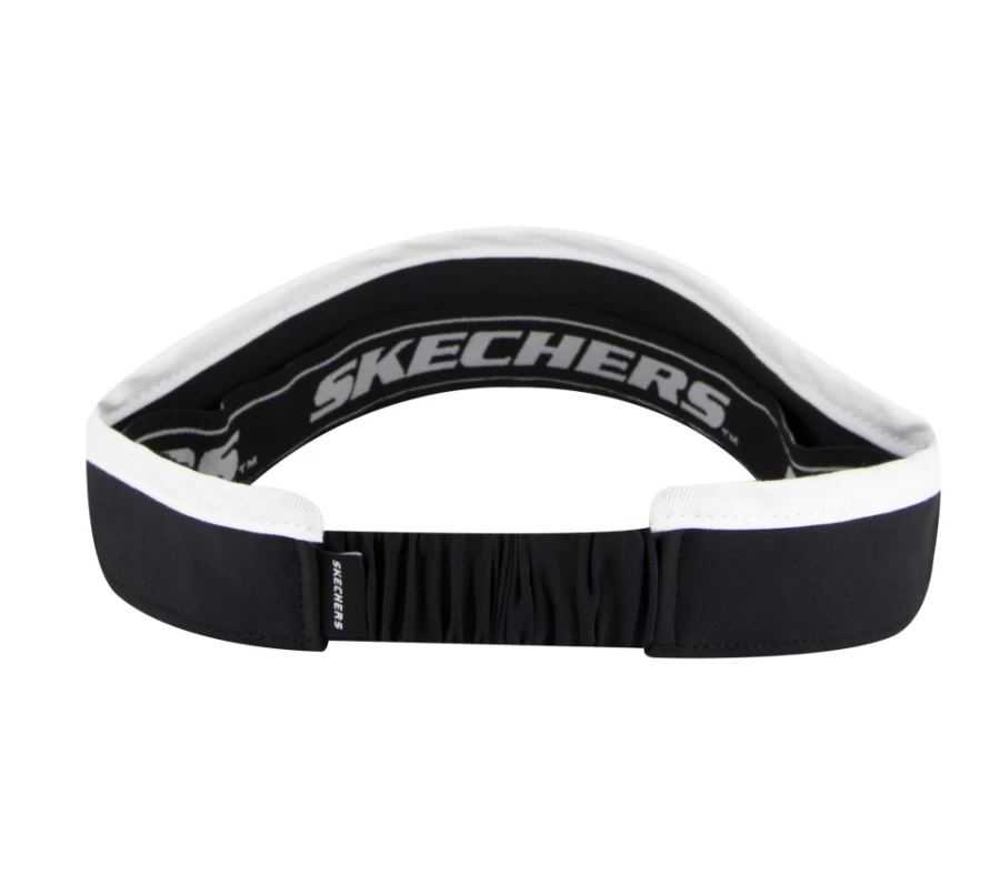 SKECHERS Women's Black Color Blocked Visor - Sporty Adjustable Sun Hat for Outdoor Activities