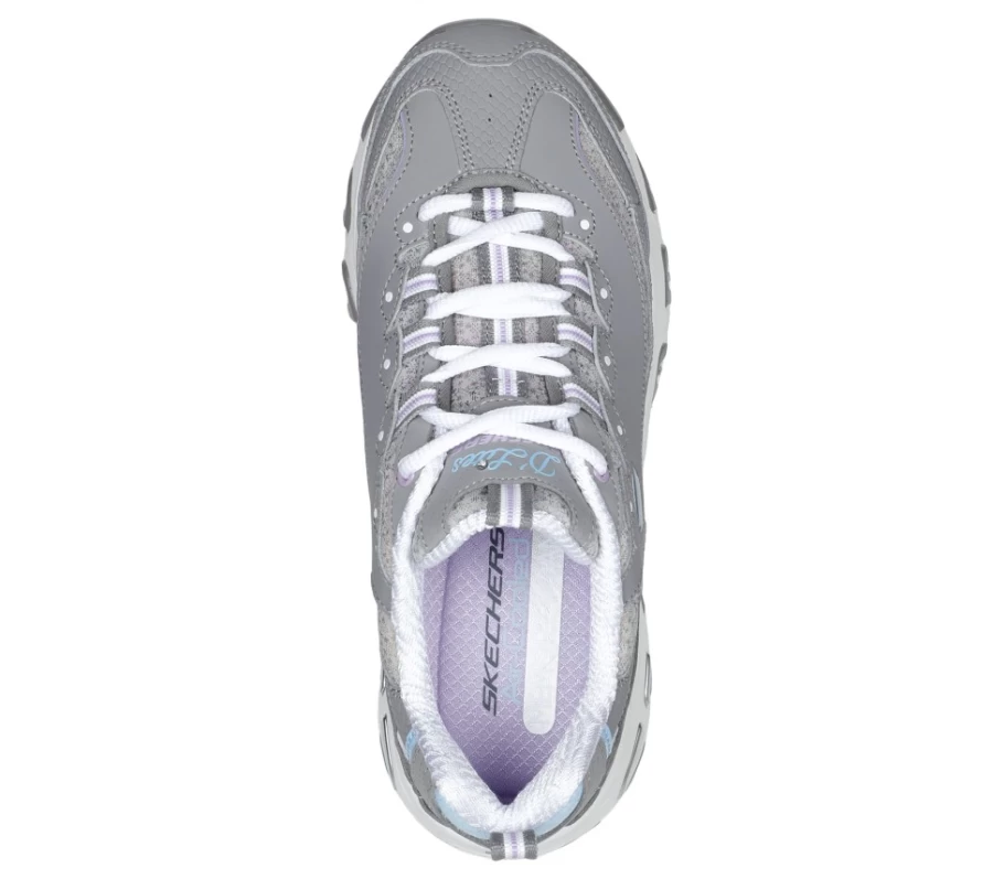 SKECHERS Women's D'Lites Glowing Path Sneakers in Gray & Multi Color