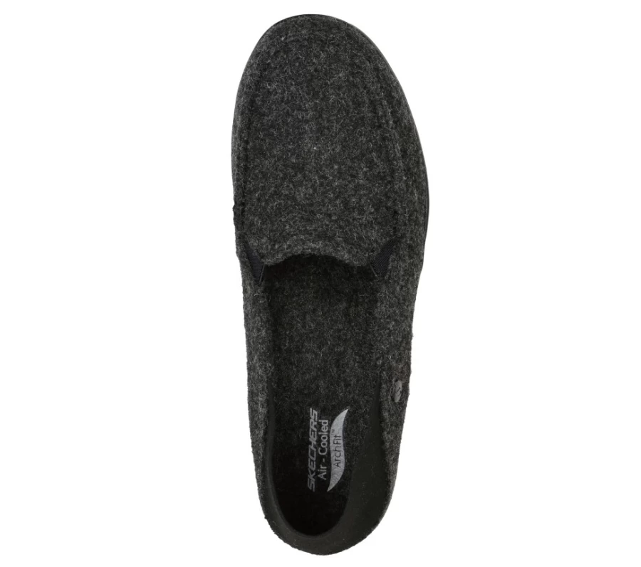 SKECHERS Women's Arch Fit Lounge Sneakers in Black & Gray - Comfortable Slip-On Walking Shoes for Women
