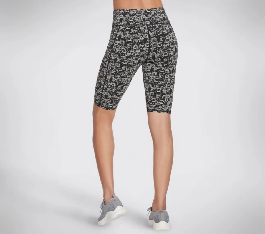 SKECHERS Women's Black & Natural Heart Eyes Bike Shorts - Comfortable Workout & Cycling Shorts