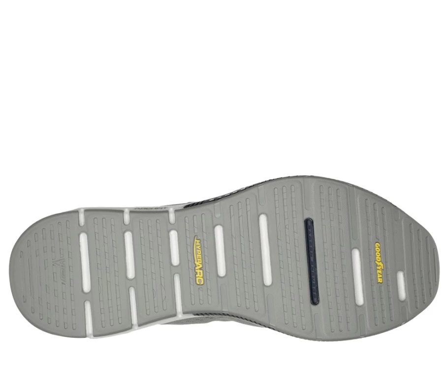 SKECHERS Men's Go Walk Workout Walker - Outpace Sneakers in Gray/Navy for Comfort & Performance