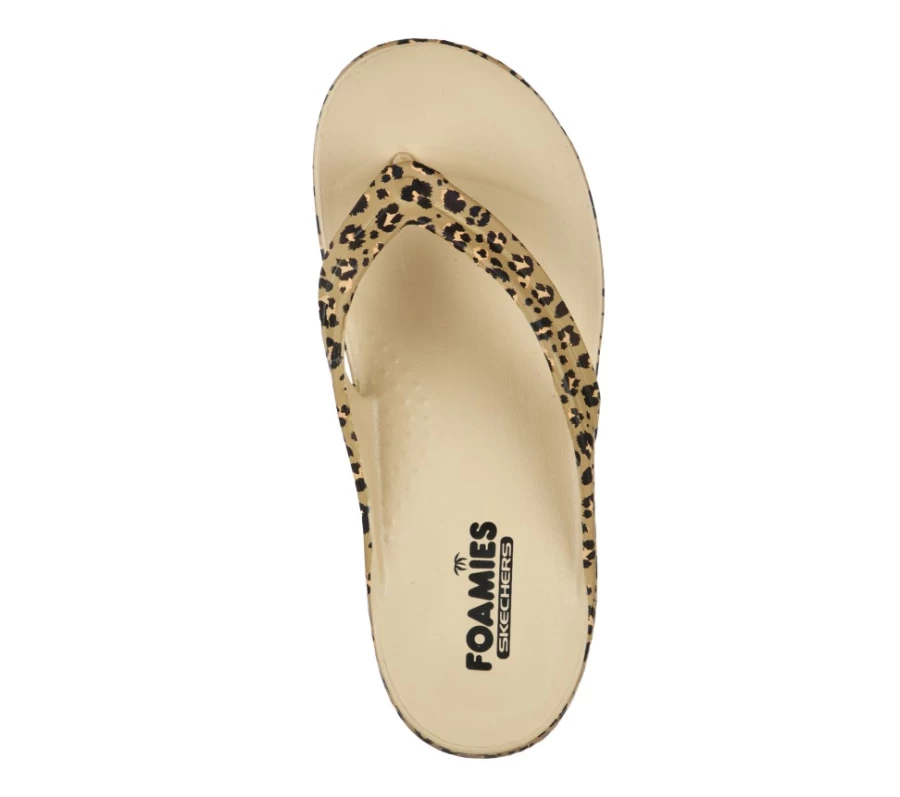 SKECHERS Women's Foamies Bay Breeze - Wild Kitten Sneakers in Tan