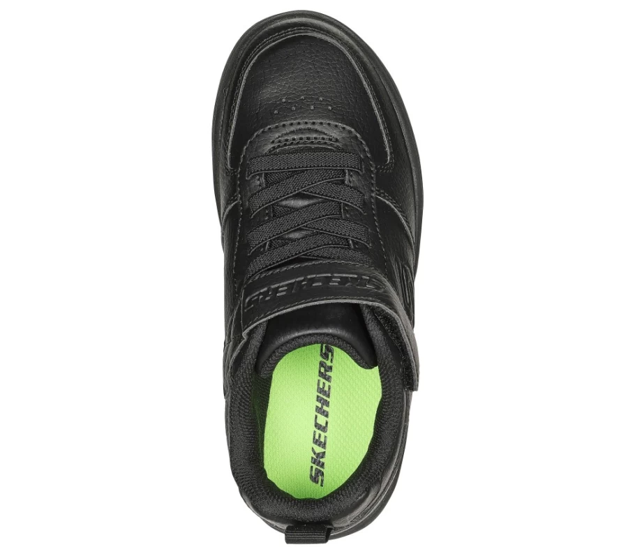 SKECHERS Kids Sport Court 92 Smooth Street Sneakers in Black for Active Play