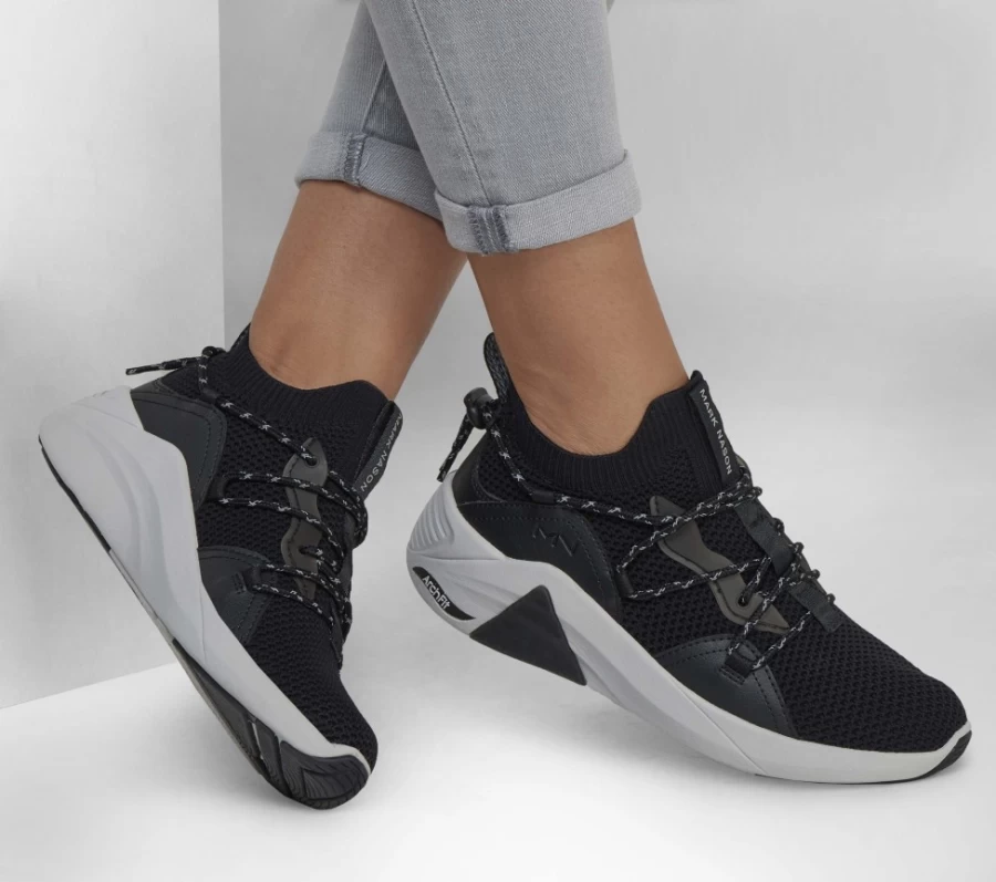 SKECHERS Women's Arch Fit A-Linear Atlas Sneakers in Black