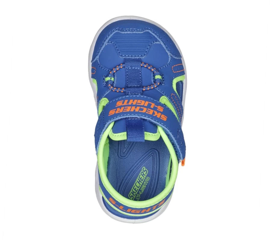 SKECHERS Kids' Hypno-Splash Light-Up Sneakers in Blue & Lime | S Lights by Sunzys