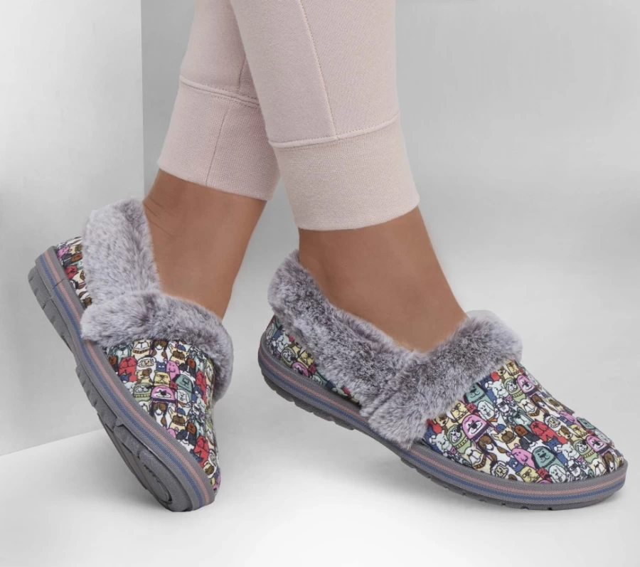 SKECHERS Women's Bobs Too Cozy - Snuggle Rovers Slip-On Sneakers in Gray/Multi
