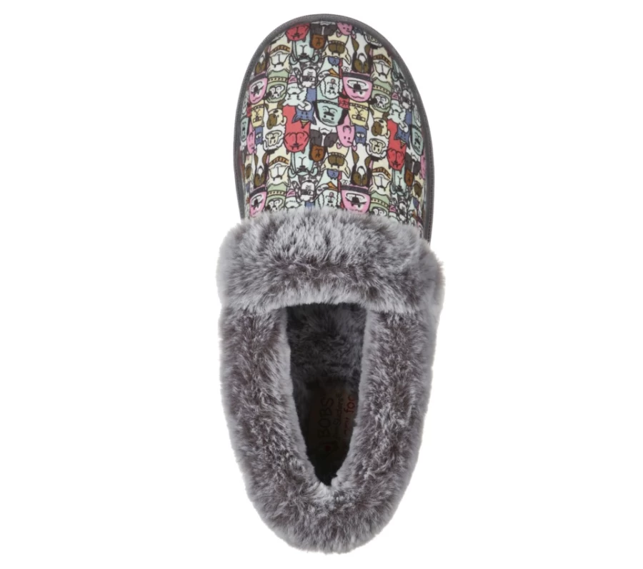 SKECHERS Women's Bobs Too Cozy - Snuggle Rovers Slip-On Sneakers in Gray/Multi