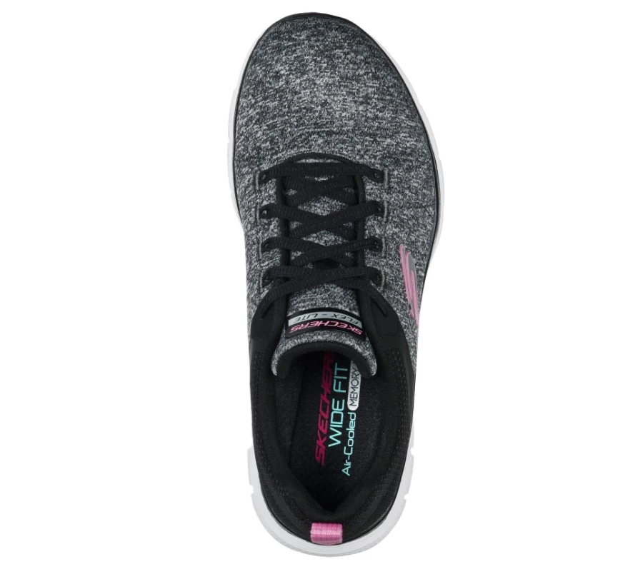 SKECHERS Women's Flex Appeal 4.0 Sneakers in Black & Pink - Lightweight Walking Shoes