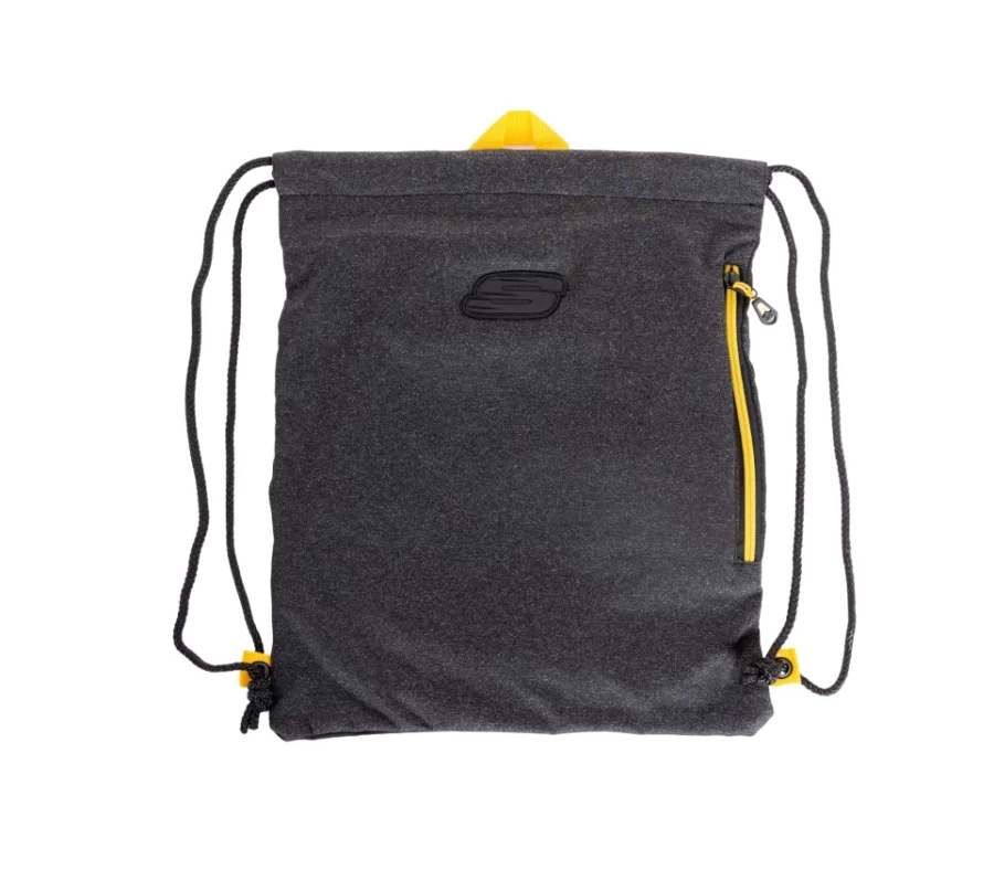 SKECHERS Men's Dark Gray Sport Drawstring Bag - Lightweight Gym Accessory for Workout & Travel