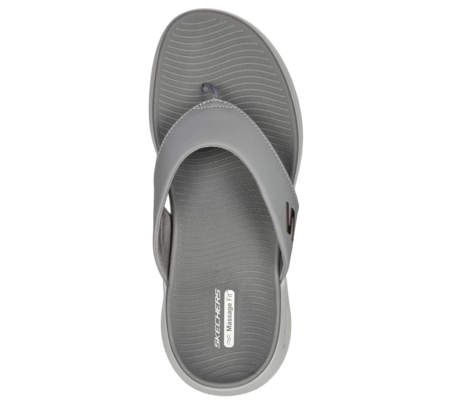 SKECHERS Men's Go Walk Massage Fit Sandal - Light Gray Comfortable Walking Shoes