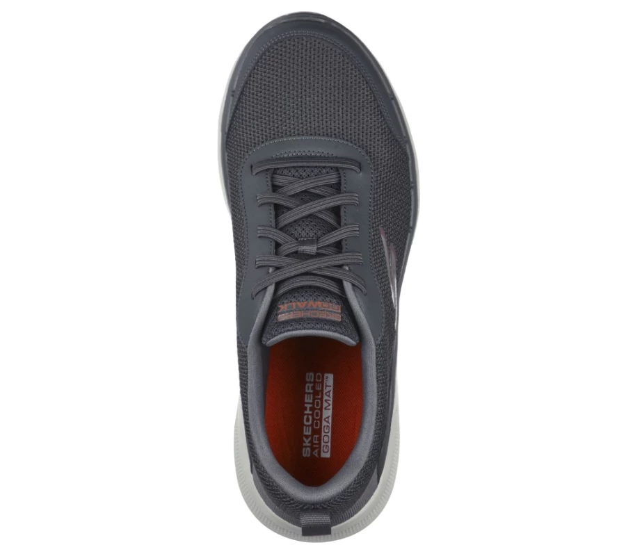 SKECHERS Men's Go Walk 6 - Bold Knight Walking Shoes in Charcoal