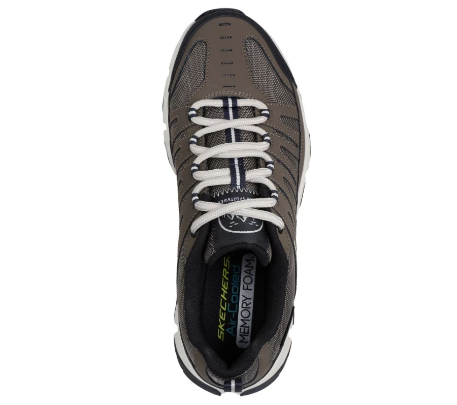 SKECHERS Men's Relaxed Fit Crossbar Sneakers in Brown - Stilholt Style