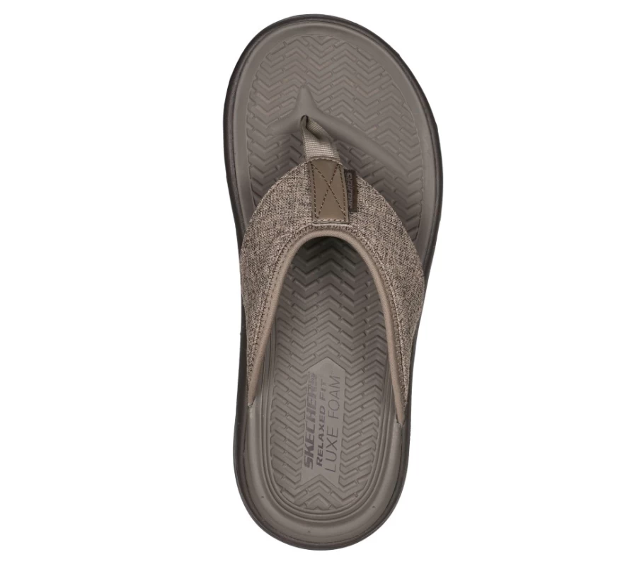 SKECHERS Men's Sargo - Playa Bay Relaxed Fit Sneakers in Dark Taupe