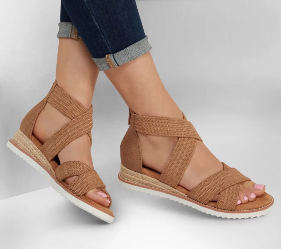 SKECHERS Women's Desert Kiss - Tan Desert Nights Casual Shoes