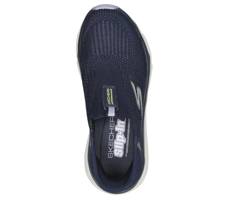 SKECHERS Women's Slip-Ins Max Cushioning Sneakers - Navy/Lavender Smooth Comfort Walking Shoes