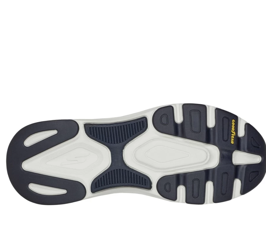 SKECHERS Men's Max Cushioning Arch Fit Sneakers in White/Navy - Rugged Comfort & Support