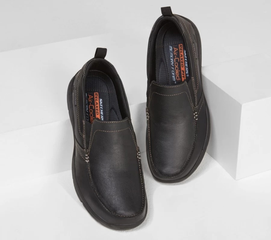 SKECHERS Men's Harper - Forde Relaxed Fit Sneakers in Black