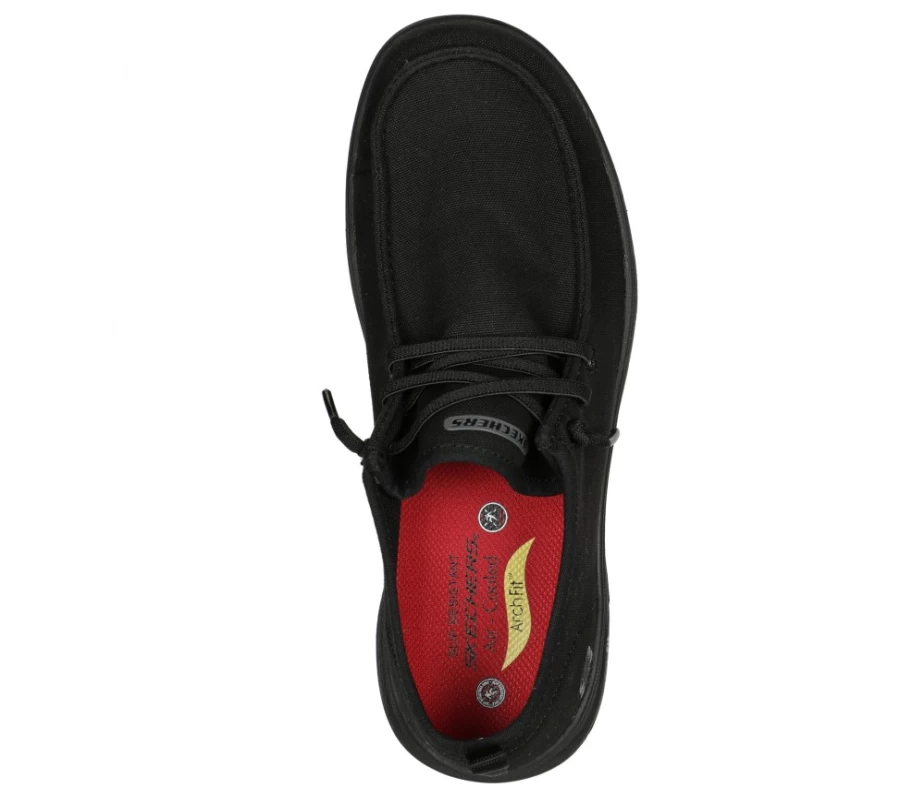 SKECHERS Men's Arch Fit Melo Sr Sneakers in Black - Comfortable Walking Shoes for Men
