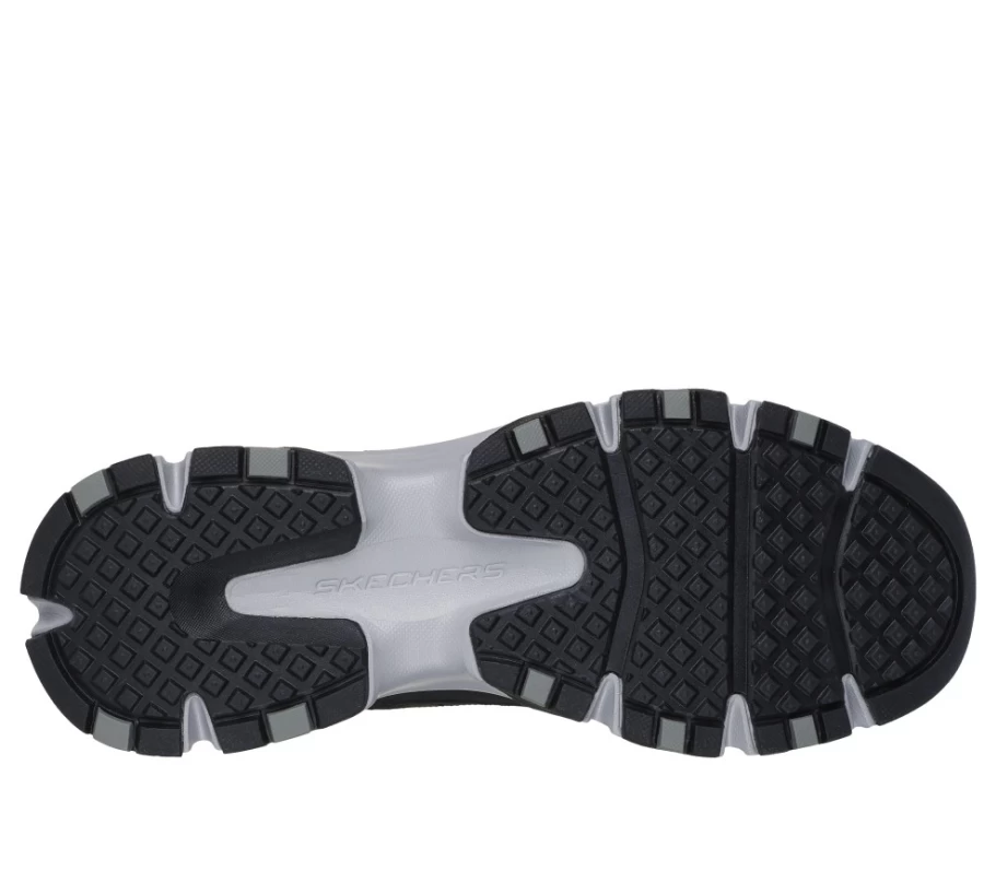 SKECHERS Men's Relaxed Fit Crossbar Sneakers in Black & Gray - Cedar Comfort Casual Shoes