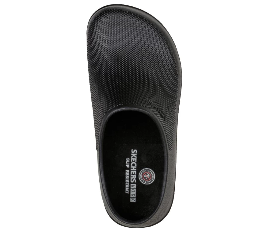 SKECHERS Women's Evaa Sr Work Shoes in Black - Comfortable Slip-Resistant Slip-Ons for Women