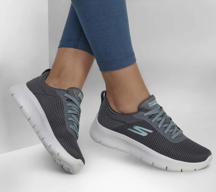 SKECHERS Women's Go Walk Flex - Alani Walking Shoes in Charcoal & Turquoise