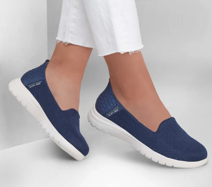SKECHERS Women's Slip-On Sneakers - On-The-Go Flex Astonish in Navy | Comfortable Slip-Ins for Women