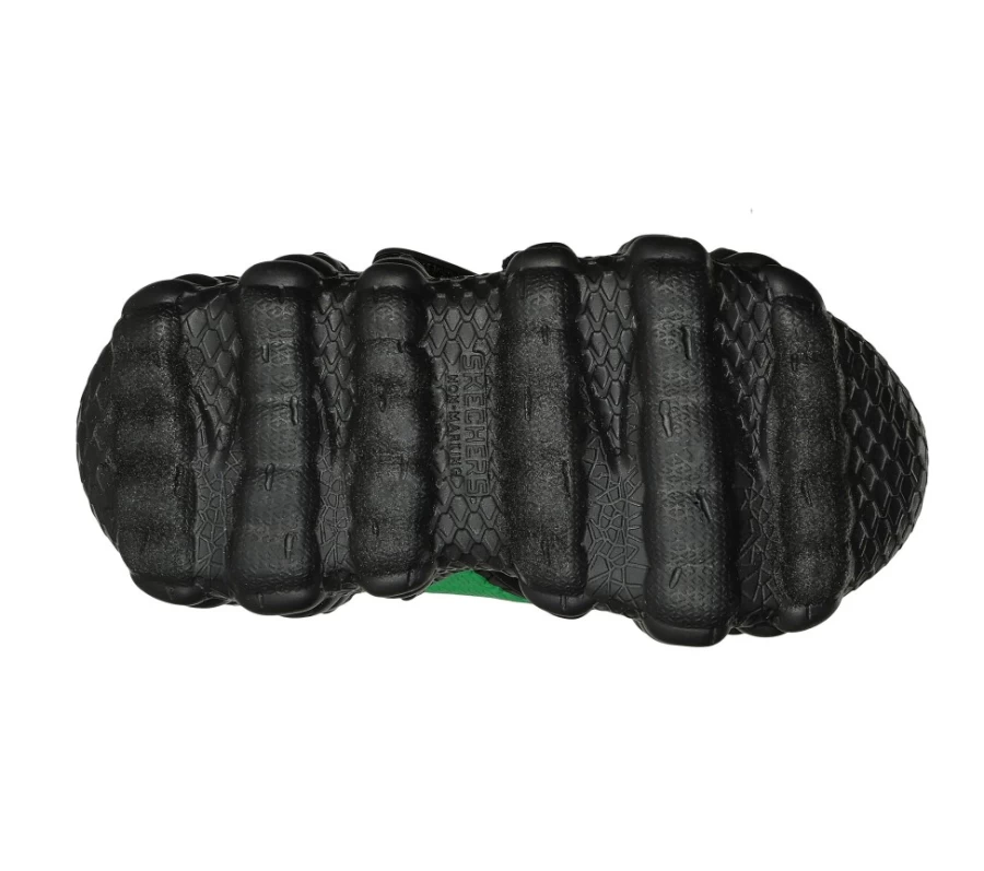 SKECHERS Kids Lil 'Saurus - Claw Hunter Sneakers in Black & Lime