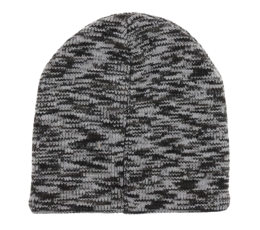 SKECHERS Men's Gray Space Dyed Beanie Hat for Winter Warmth & Style