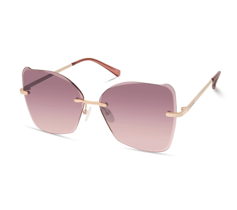 SKECHERS Women's Brown Rimless Butterfly Sunglasses – Stylish Modified Design