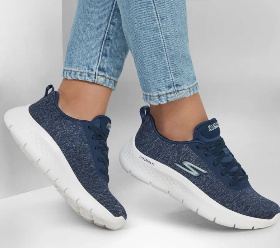 SKECHERS Women's Go Walk Flex Sneakers in Navy - Lightweight Slip-On Walking Shoes