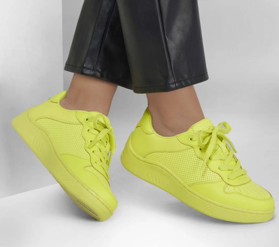 SKECHERS Women's Upbeats - Bright Court Sneakers in Neon Yellow
