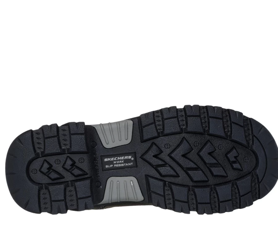 SKECHERS Men's Burgin - Sosder Composite Toe Work Shoe in Black, Relaxed Fit for Comfort & Safety