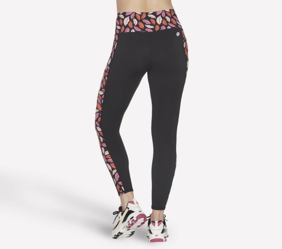 SKECHERS Women's Go Sculpt DVF Legging - Black & Hot Pink High-Waisted Workout Tights