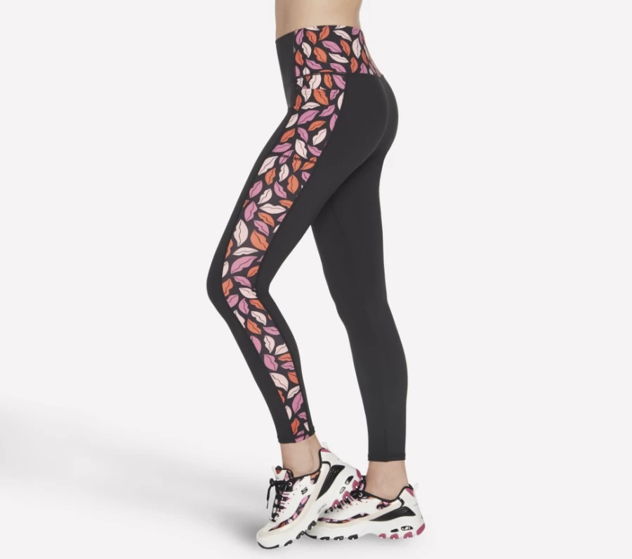 SKECHERS Women's Go Sculpt DVF Legging - Black & Hot Pink High-Waisted Workout Tights