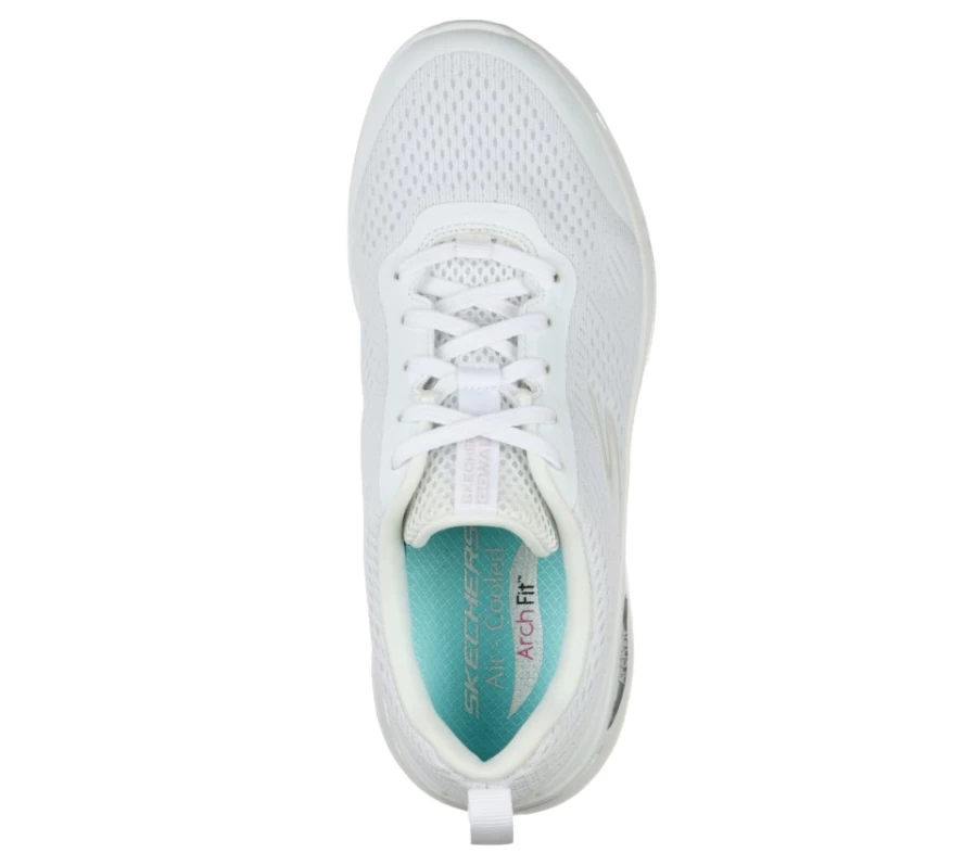 SKECHERS Women's Go Walk Arch Fit Motion Breeze Walking Shoes - White & Silver