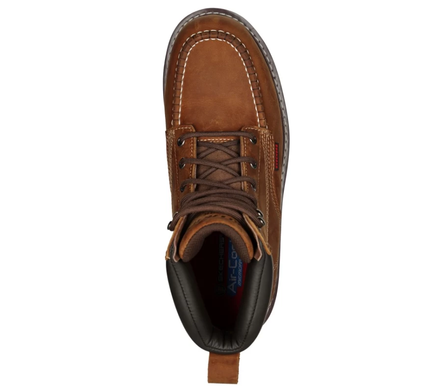 SKECHERS Men's Brown Truett St Work Shoes - Kadmiel Style