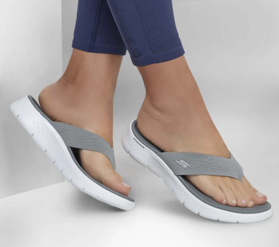 SKECHERS Women's Go Walk Flex Sandal - Splendor Slip-On Comfort in Gray