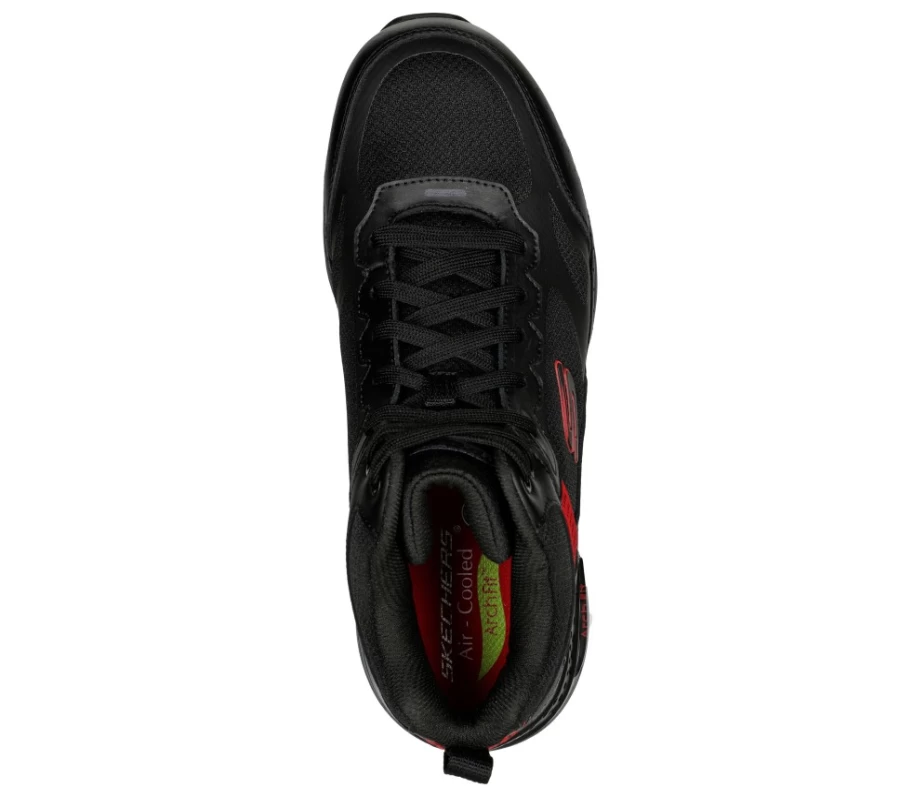 SKECHERS Men's Arch Fit Sr - Bensen Sneakers in Black & Red