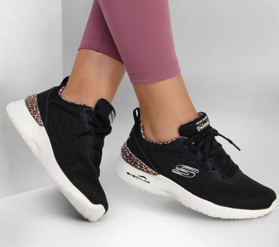 SKECHERS Women's Skech-Air Dynamight Sneakers in Black & White - Wild Lead Style