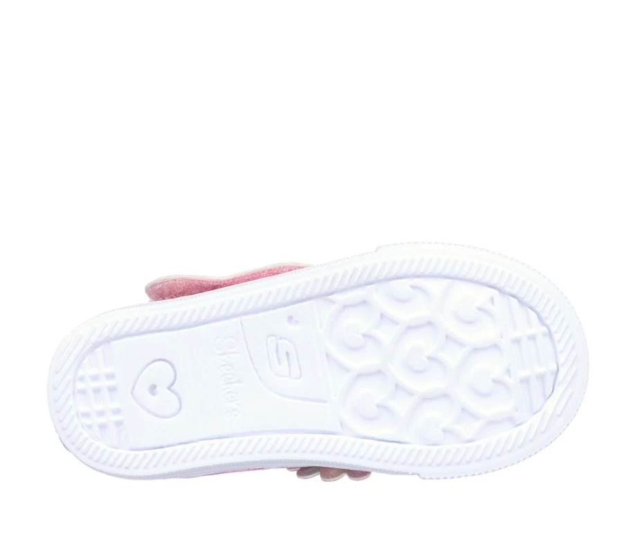 SKECHERS Kids' Twinkle Toes Shuffle Lite - Pink & Multi Butterfly Swirl Sneakers