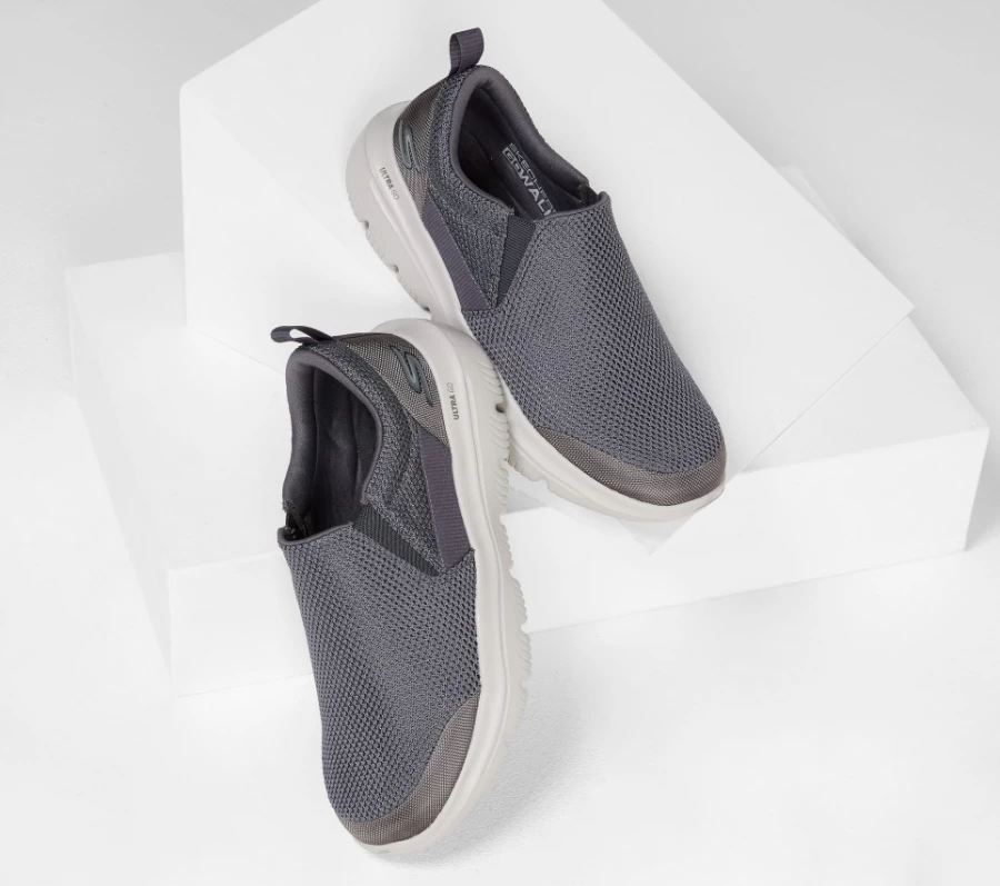 SKECHERS Men's Gowalk Evolution Ultra Sneakers in Charcoal - Lightweight Walking Shoes for Comfort & Support