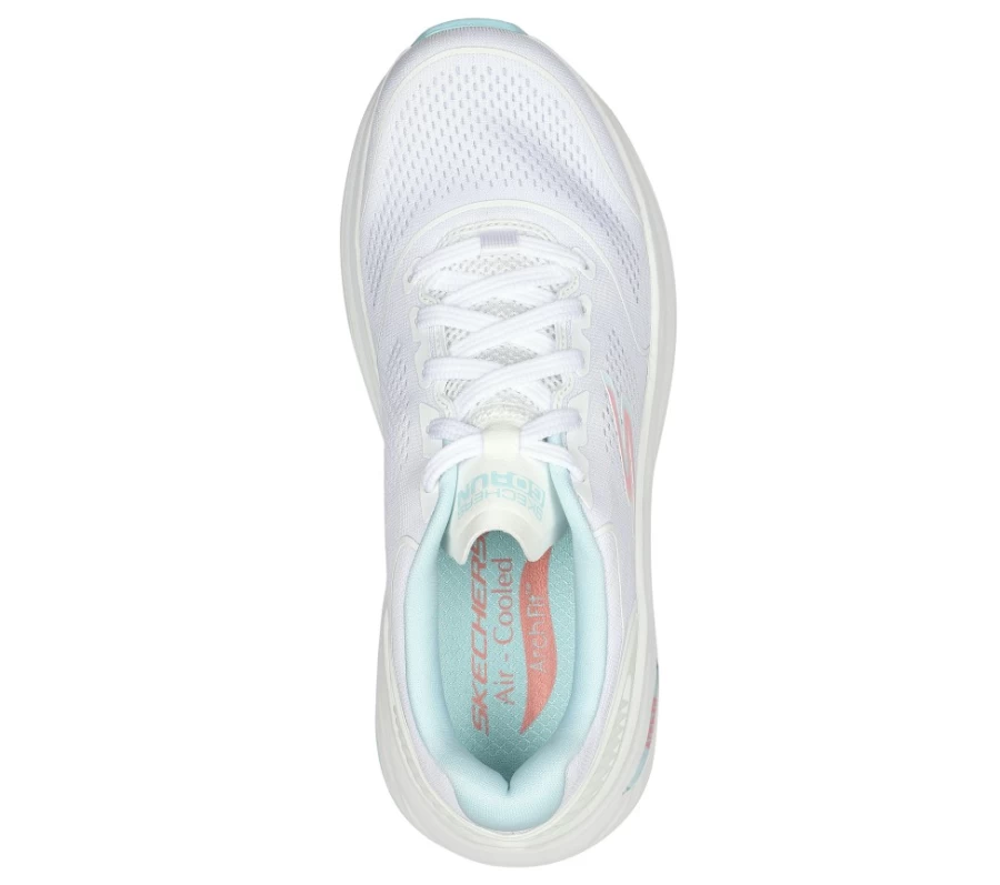 SKECHERS Women's Max Cushioning Arch Fit Velocity Sneakers in White & Aqua