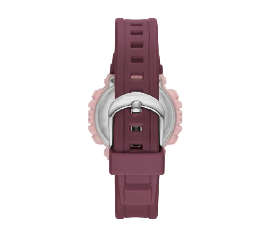 SKECHERS Women's Dual Time Watch - Black & Purple Stylish Chronograph for Her