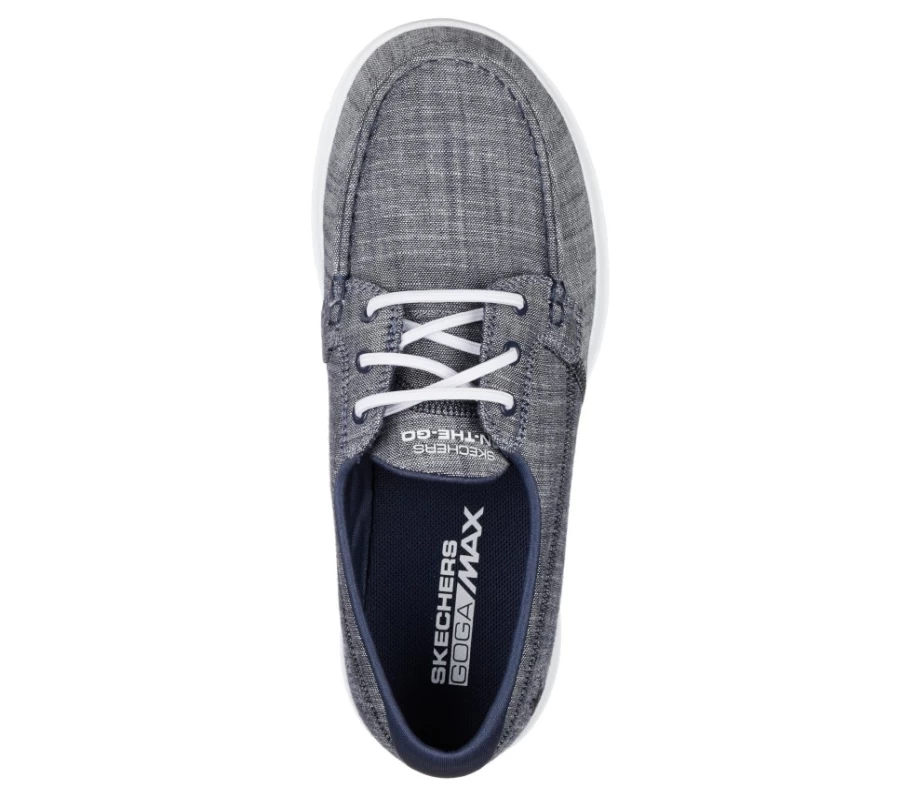 SKECHERS Women's Go Walk Lite - Isla Slip-On Sneakers in Navy | Lightweight Comfort Walking Shoes