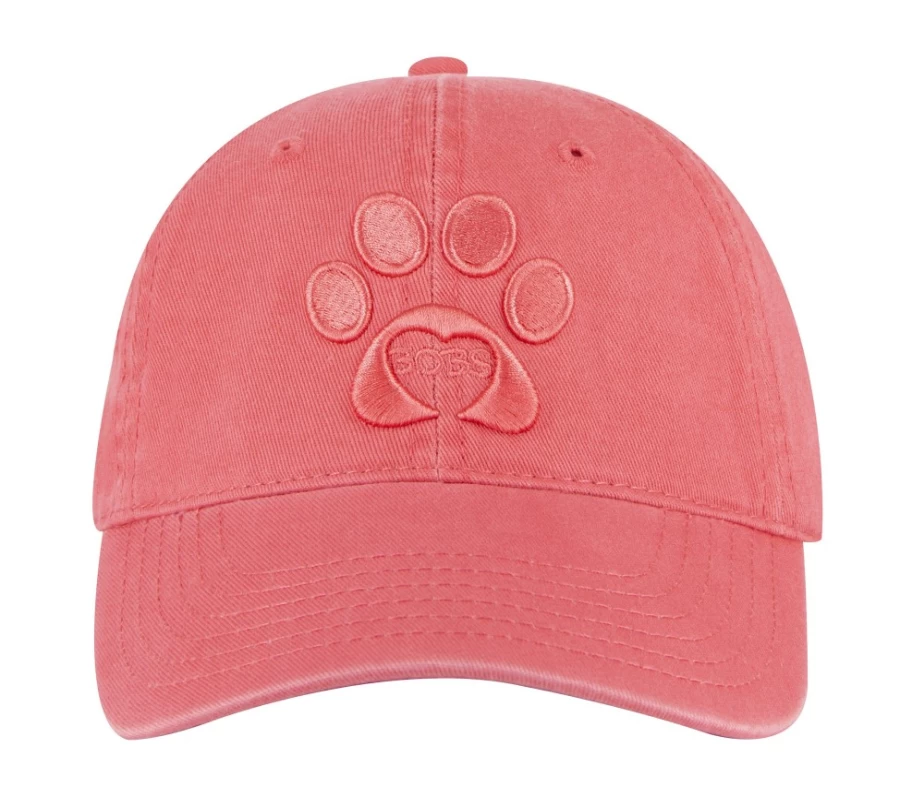 SKECHERS Women's Peach Paw Print Twill Washed Hat - Casual Baseball Cap