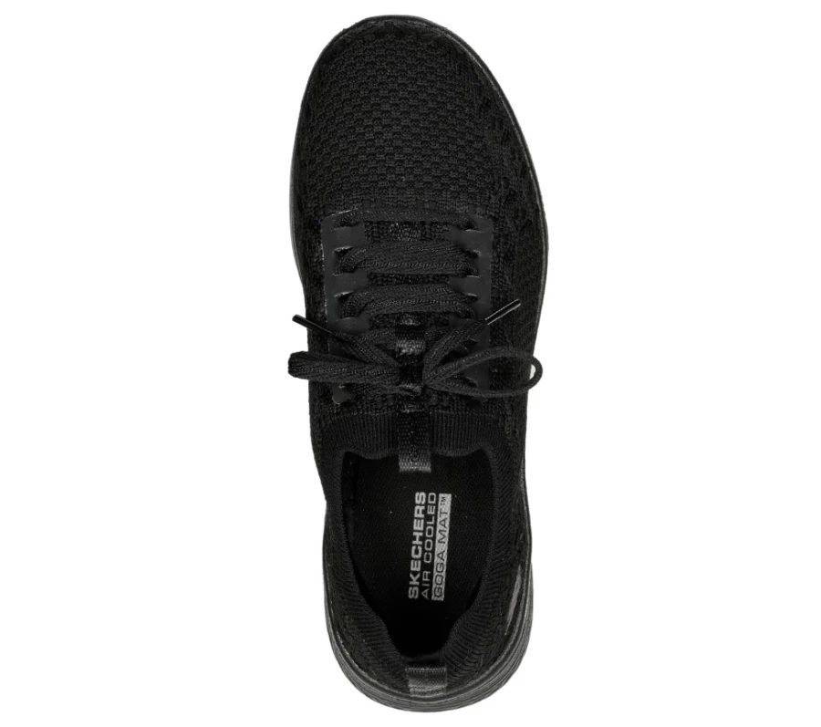 SKECHERS Women's Max Cushioning Lite Overjoyed Sneakers in Black - Lightweight Comfort Walking Shoes