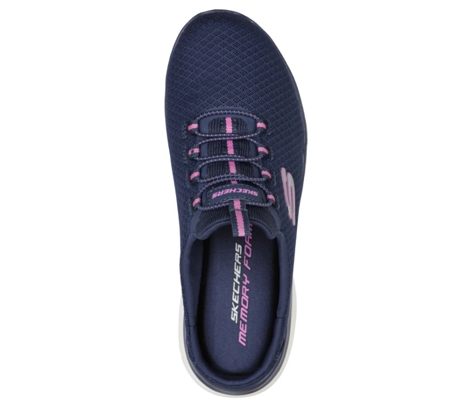 SKECHERS Women's Swift Step Sneakers in Navy & Hot Pink | Summits Collection