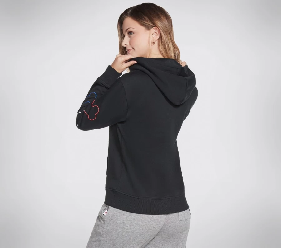SKECHERS Women's Black Bone Hoodie | Bobs Apparel Comfort Fit Sweatshirt