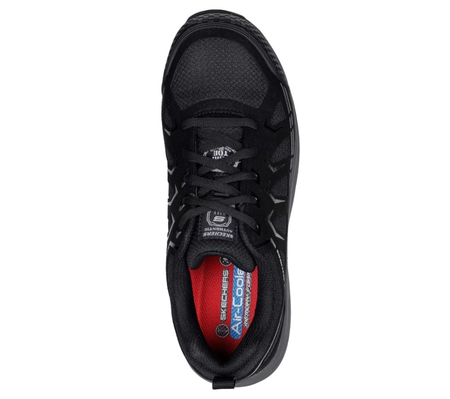 SKECHERS Men's Malad II Composite Toe Work Boots in Black